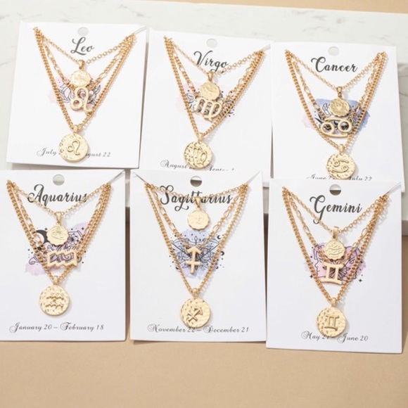 Cancer zodiac layered necklace - Picture 2 of 6